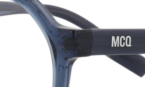 Alexander Mcqueen Mcqueen 51mm Round Optical Glasses In Blue Blue Transparent