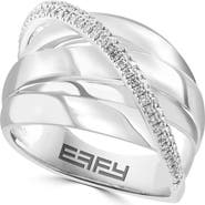 EFFY Sterling Silver Diamond Pavé Band Ring - 0.25ctw