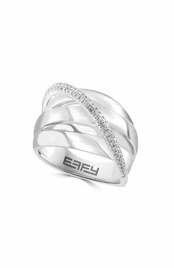 EFFY Sterling Silver Diamond Pavé Band Ring - 0.25ctw