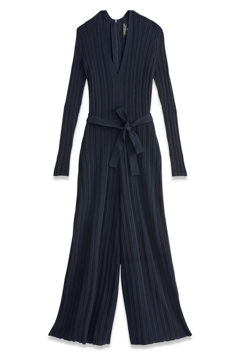 Long Sleeve Ribbed Jumpsuit, Alternate, color, TRUE NAVY