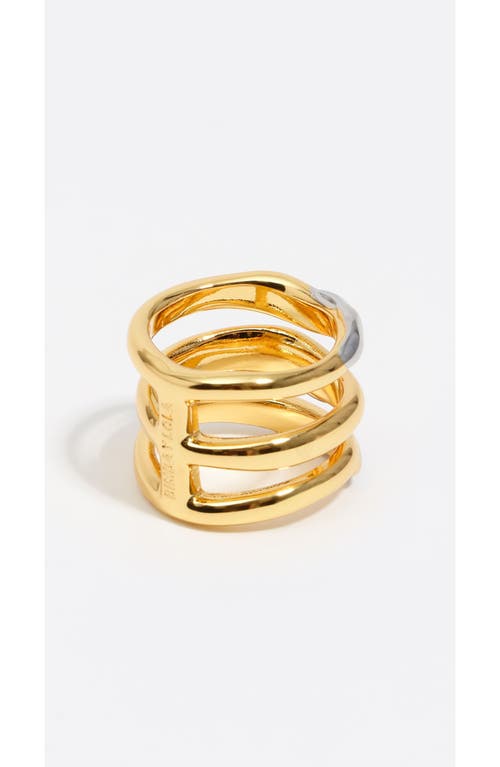Bimba Y Lola Textured Two-tone Triple Ring In Gold
