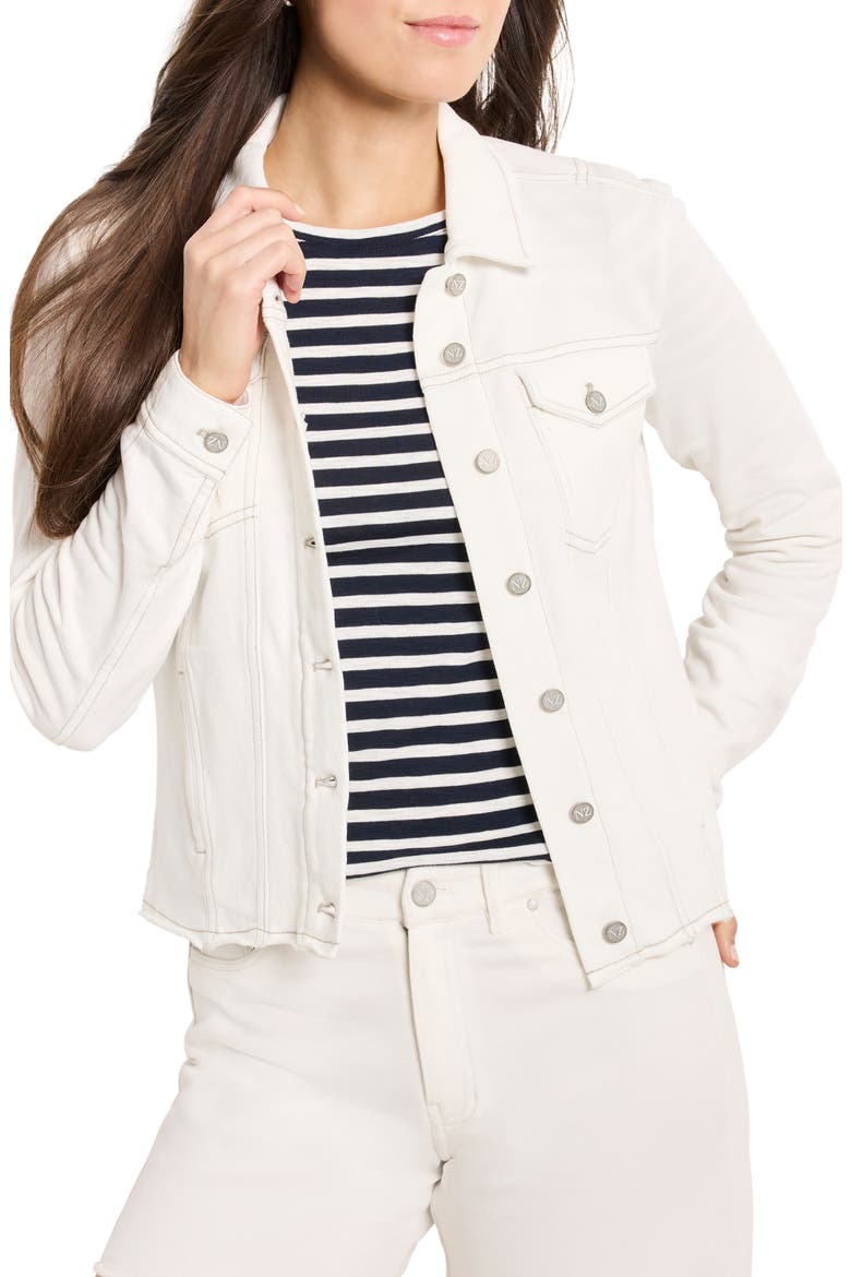 French Terry Trucker Jacket, Main, color, PAPER WHITE