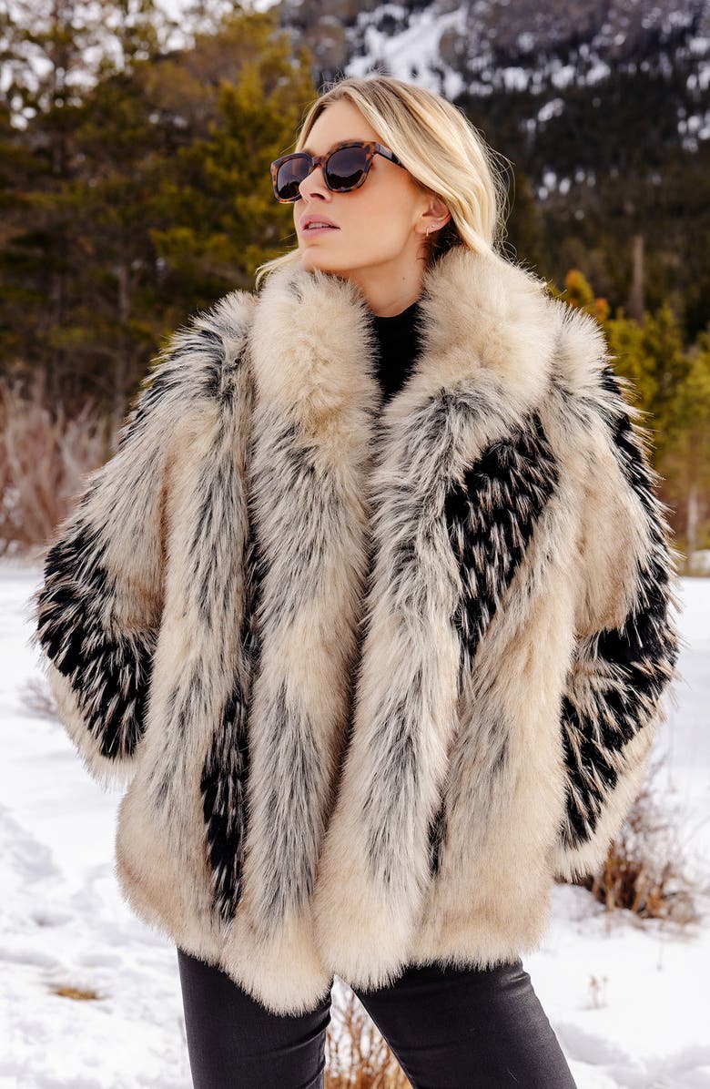 DONNA SALYERS FABULOUS FURS Foxy Favorite Faux Fur Coat, Alternate, color, 