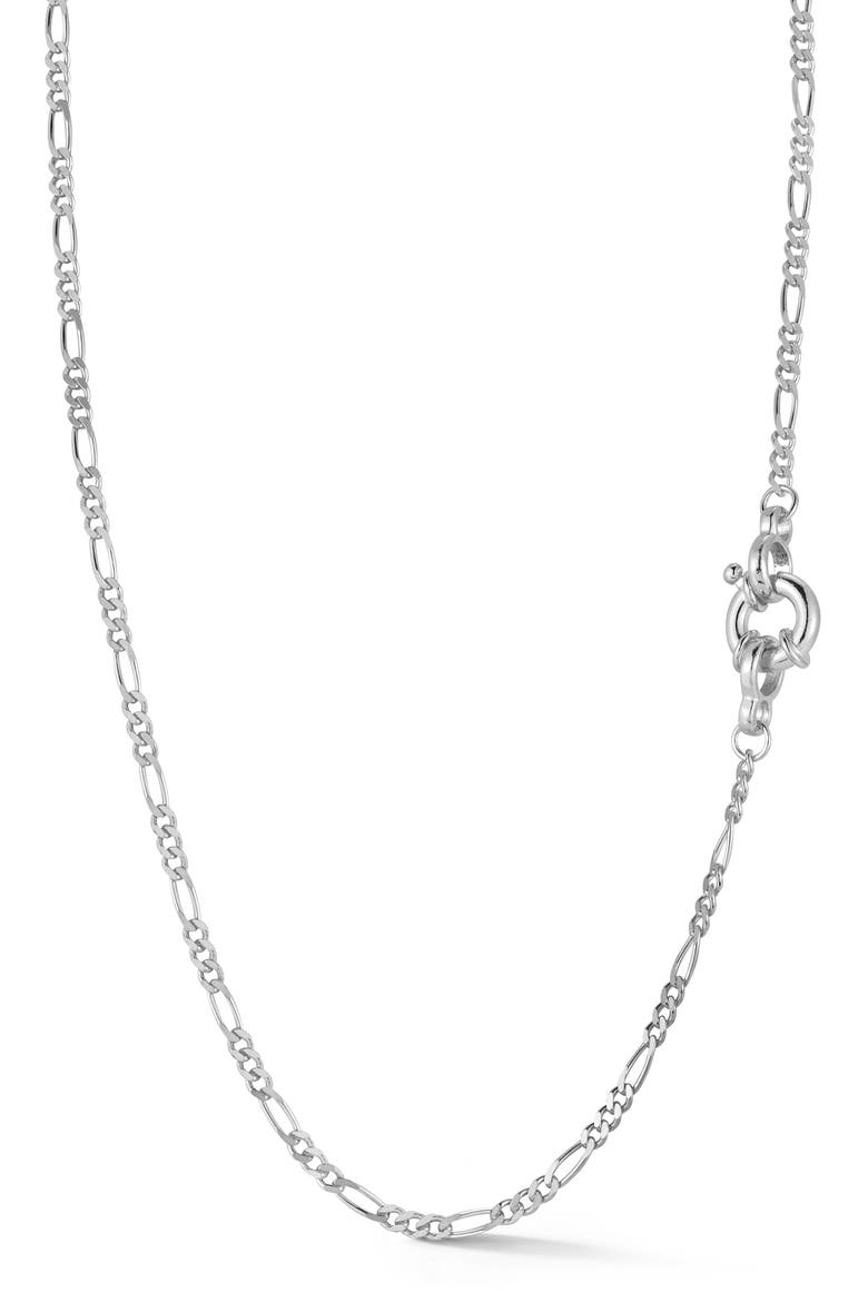 Figaro Chain Necklace, Main, color, SILVER