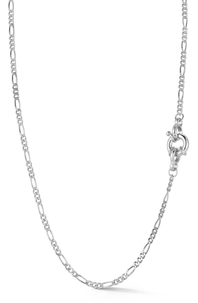 GLAZE JEWELRY Figaro Chain Necklace, Main, color, Silver - 16 Inch
