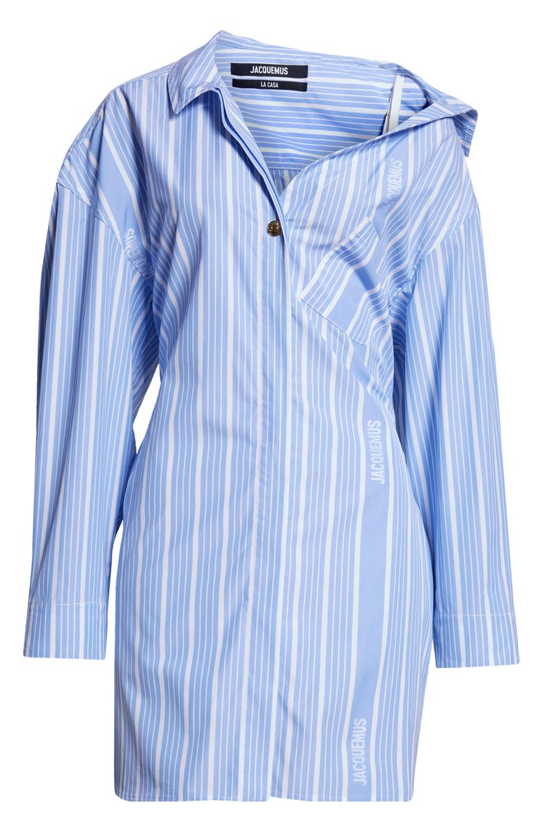 Jacquemus The Mini Asymmetric Shirtdress, Alternate, color,