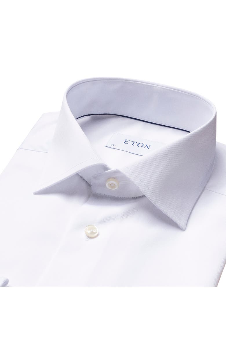 Eton Slim Fit Solid Dress Shirt, Alternate, color, White