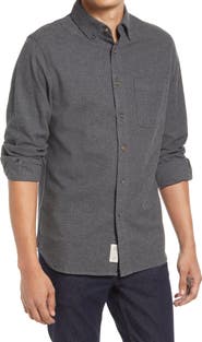 Schott NYC Heather Flannel Long Sleeve Button-Up Shirt