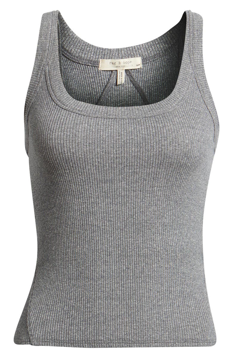 rag & bone The Essential Rib Tank, Alternate, color, Heather Grey