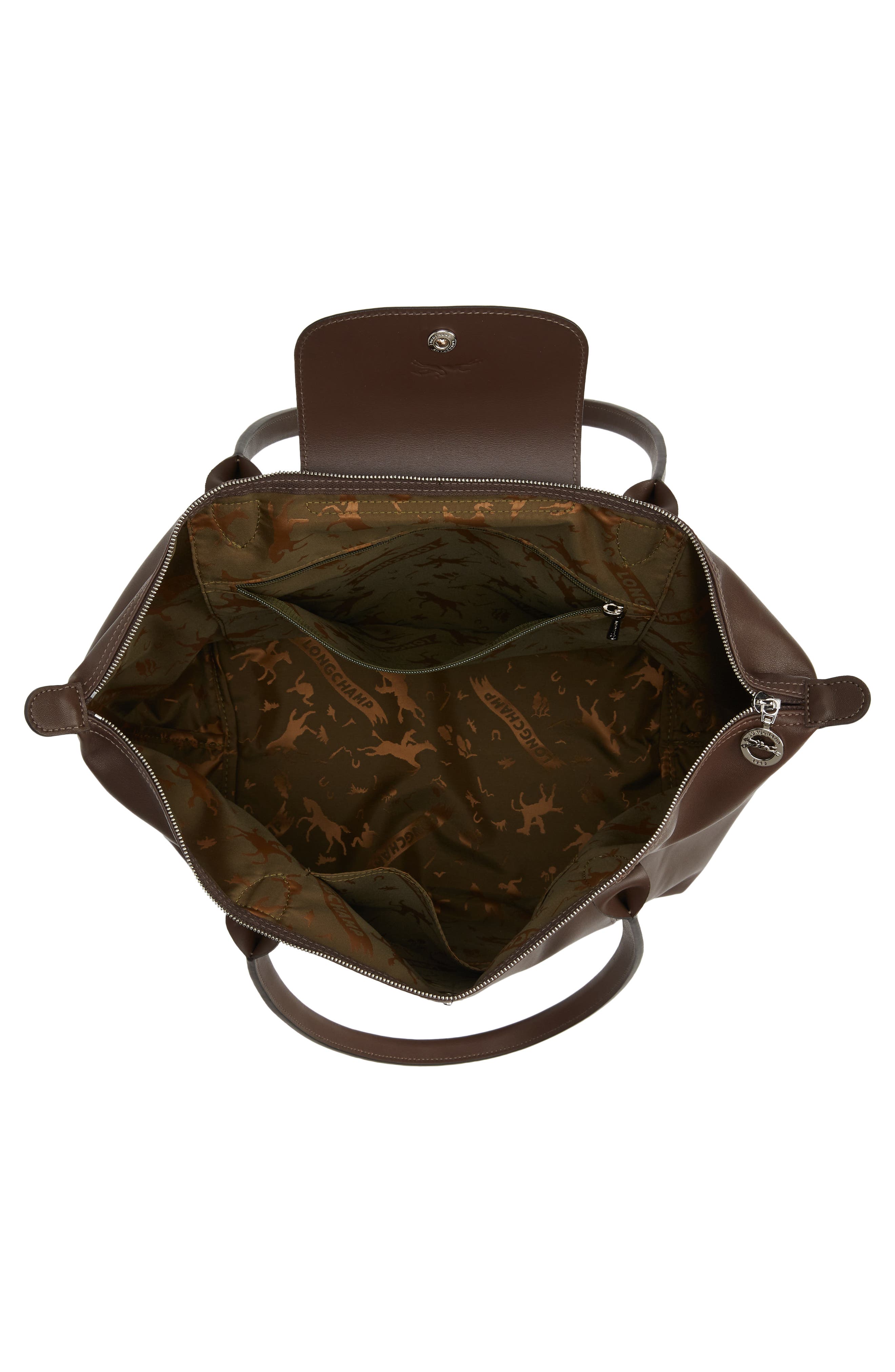 Le Pliage Cuir Leather Tote (Nordstrom Exclusive), Alternate, color, TERRA