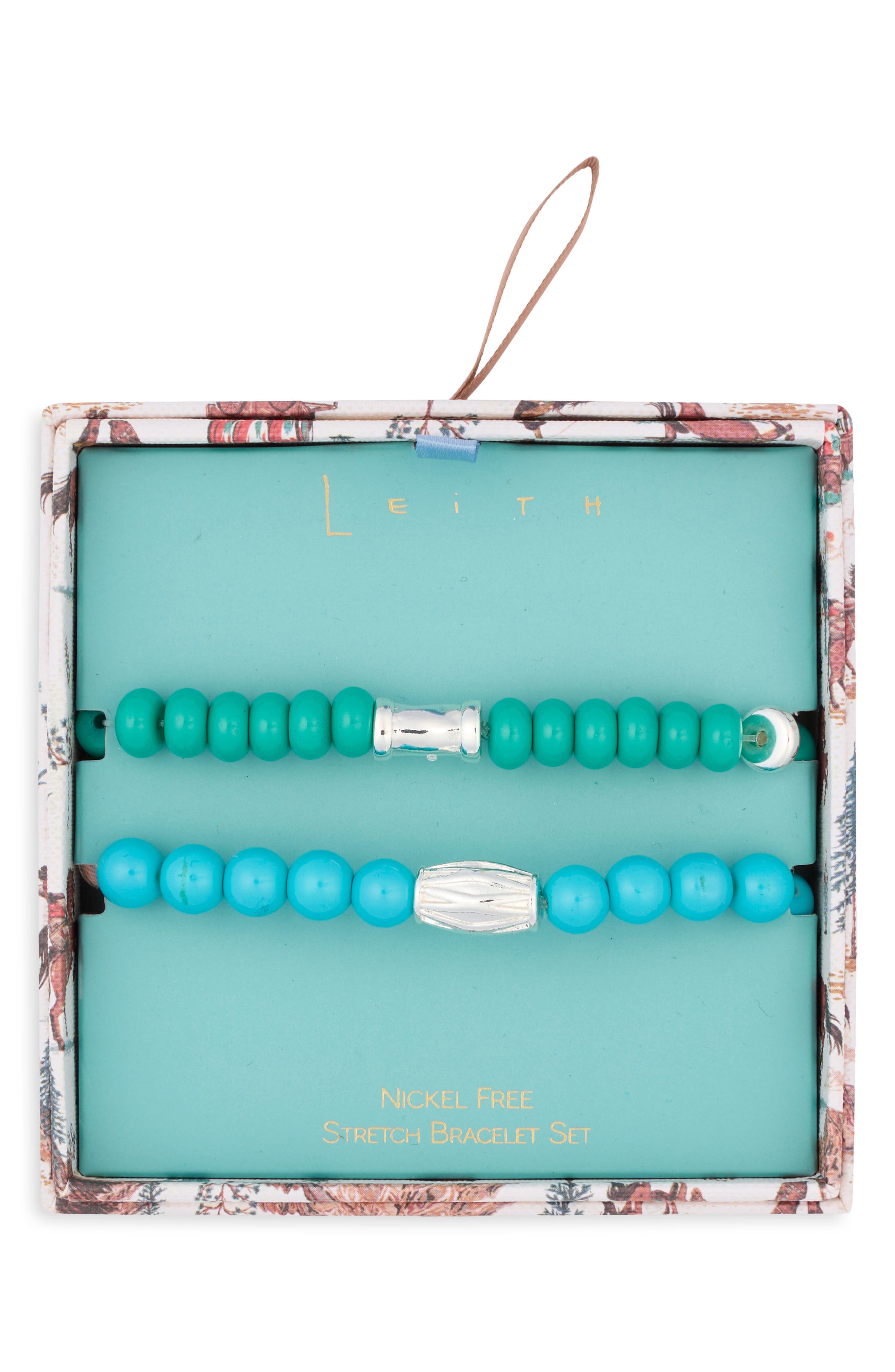 Set of 2 Western Beaded Stretch Bracelets
