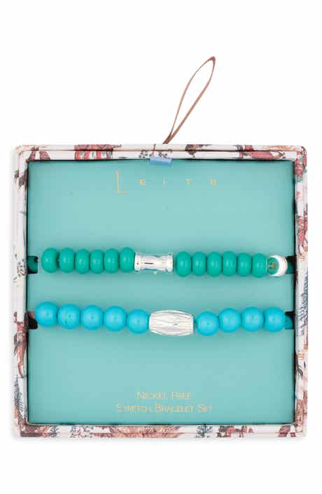 Set of 2 Western Beaded Stretch Bracelets
