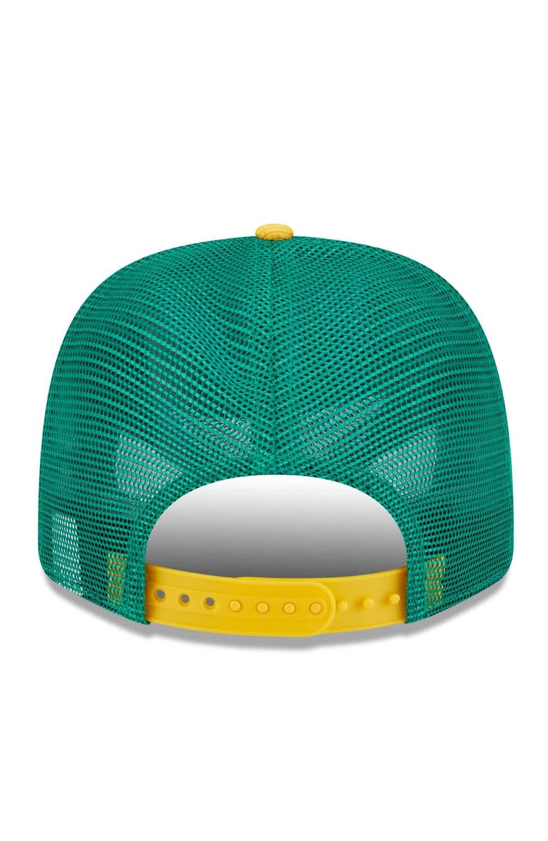 New Era Men's New Era  Green/Gold Athletics 2025 Batting Practice 9SEVENTY Stretch-Snap Trucker Hat, Alternate, color, 