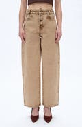 Bayeas Exposed Button High Waist Barrel Jeans