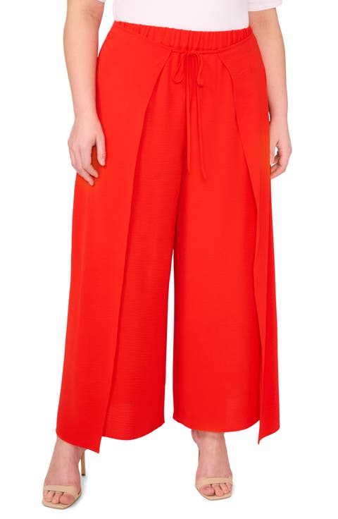 Wide Leg Wrap Pants (Plus)