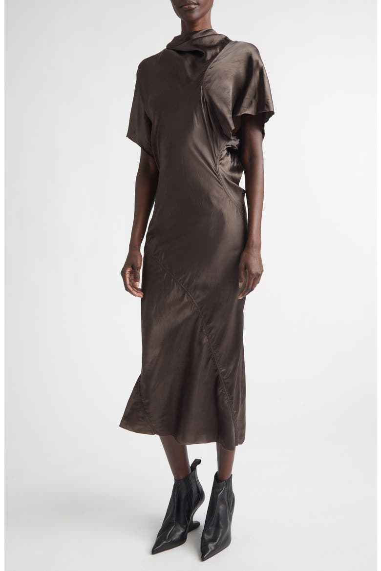 Seb Satin Midi Dress, Main, color, DARK DUST