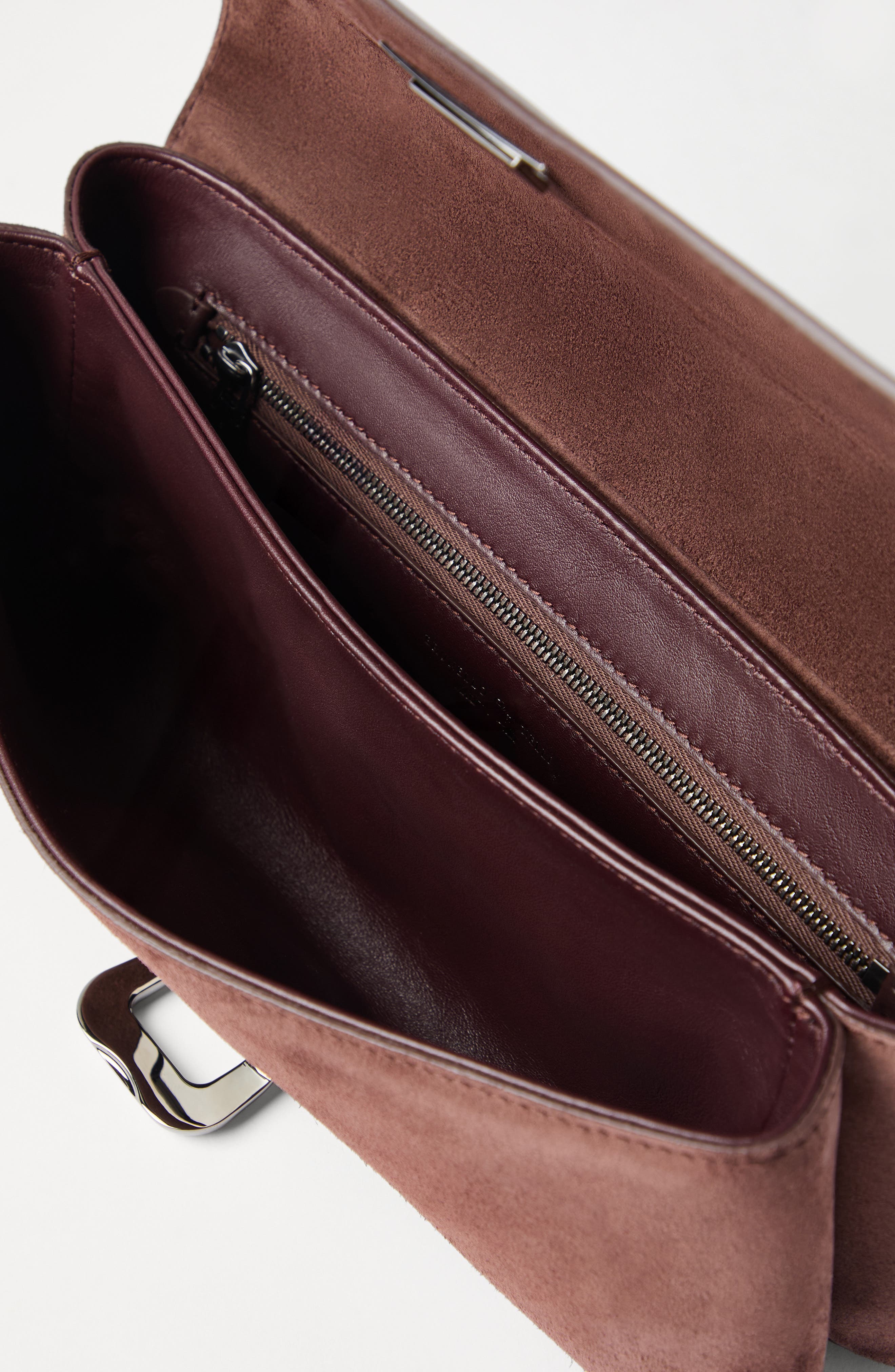 Brunello Cucinelli Sartorial pouch bag, Alternate, color, Burgundy