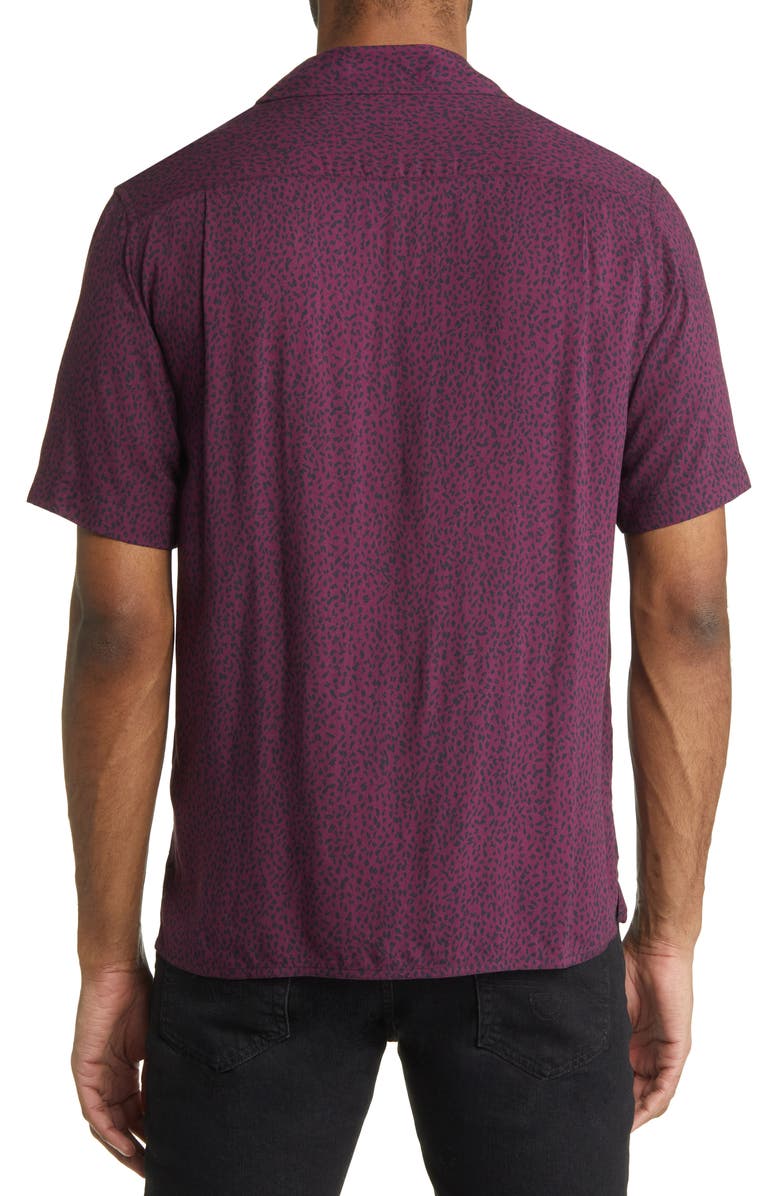 John Varvatos Danny Print Short Sleeve Camp Shirt, Alternate, color, 