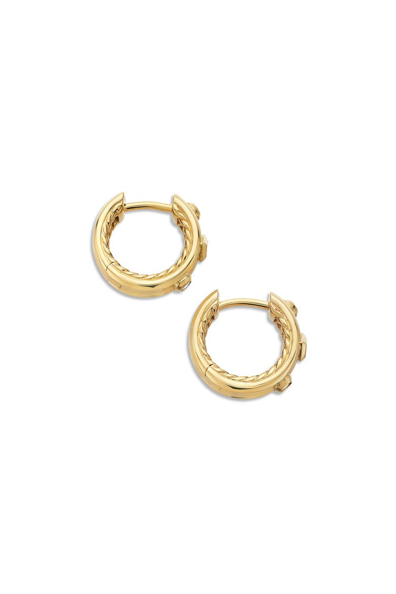 Modern Renaissance Huggie Hoop Earrings in 18K Gold with Diamonds, 12.3mm, Alternate, color, 18K YELLOW GOLD