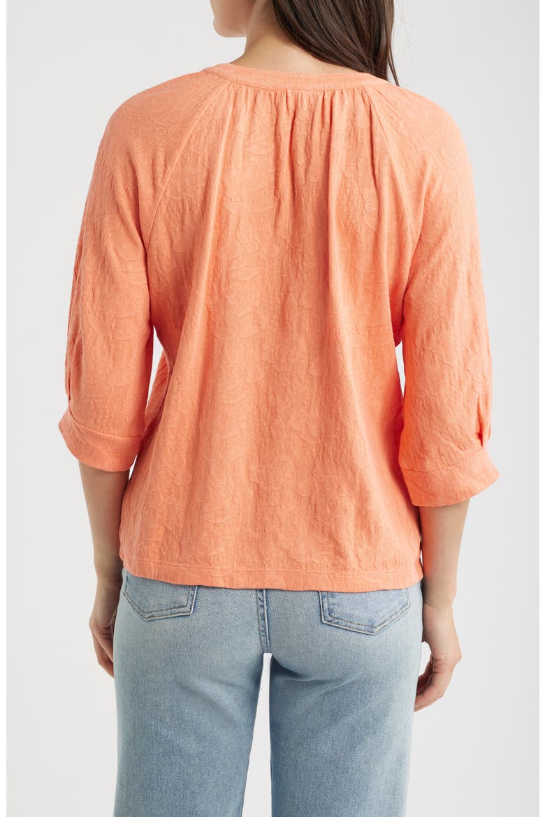 Lace Split Neck Top, Alternate, color, CALYPSO