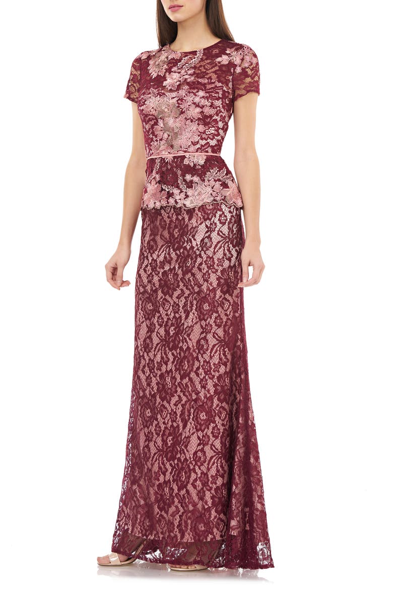 Lace Gown, Alternate, color, CABERNET