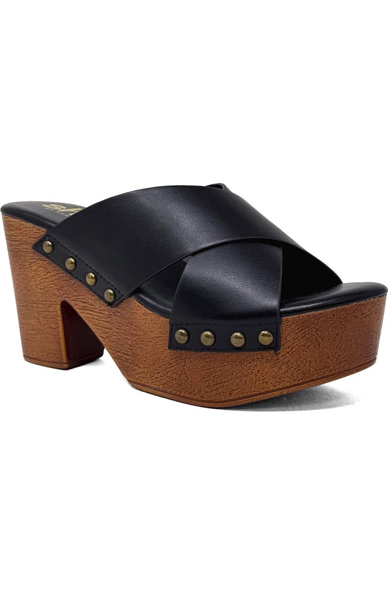 SHUSHOP Ivanna Platform Slide Sandal, Main, color, Black