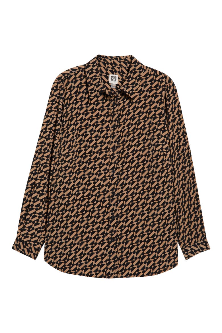 Print Slim Fit Point Collar Shirt, Main, color, VICUNA/ ANNE BLACK