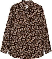 AK ANNE KLEIN Print Slim Fit Point Collar Shirt