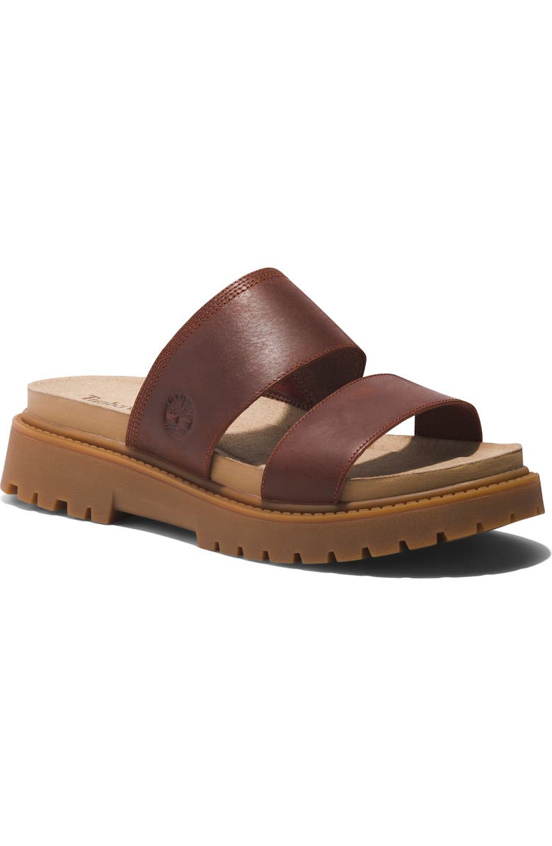 Timberland Clairemont Way Slide Sandal, Main, color, Dark Red Full Grain