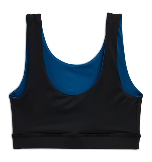 Tomboyx Reversible Swim Sport Compression Bikini Top In Blue