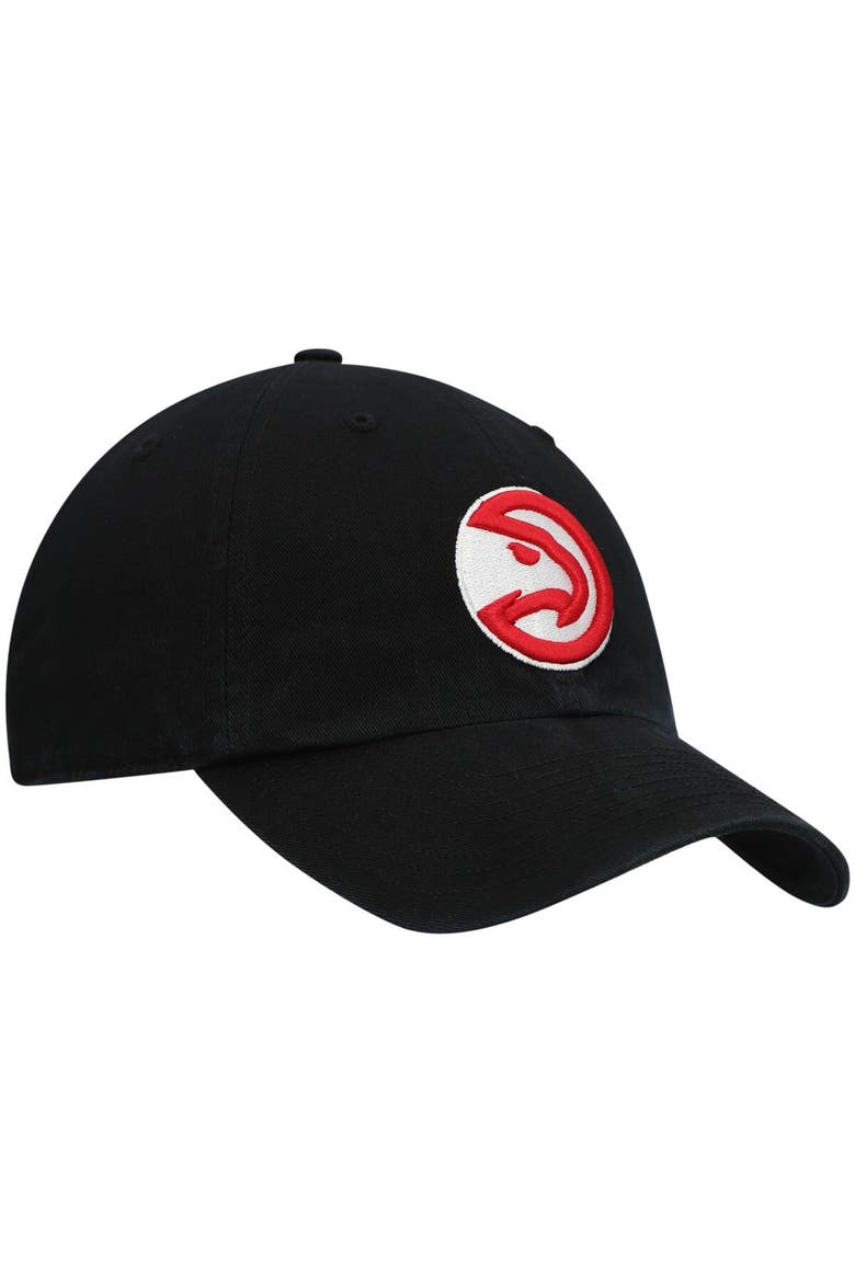 Men's '47 Black Atlanta Hawks Team Clean Up Adjustable Hat, Alternate, color, Black