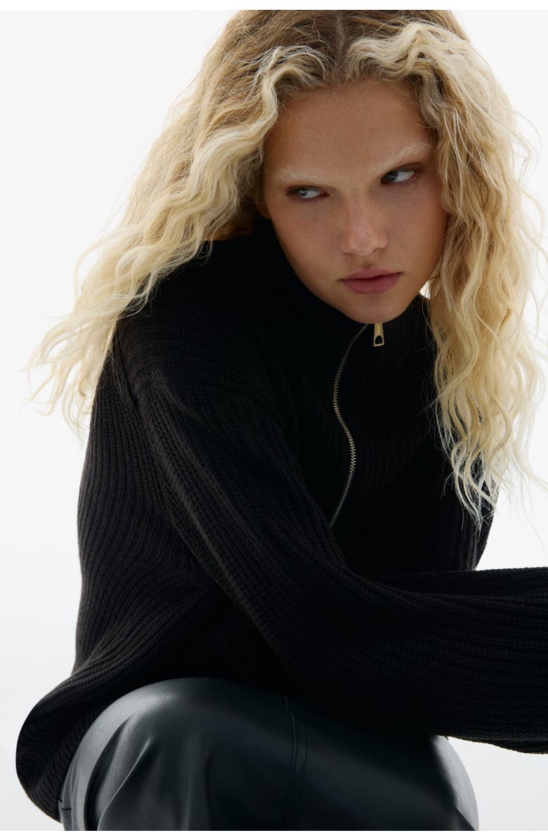 H&M Chunky-knit Zip-top Jumper, Alternate, color, 