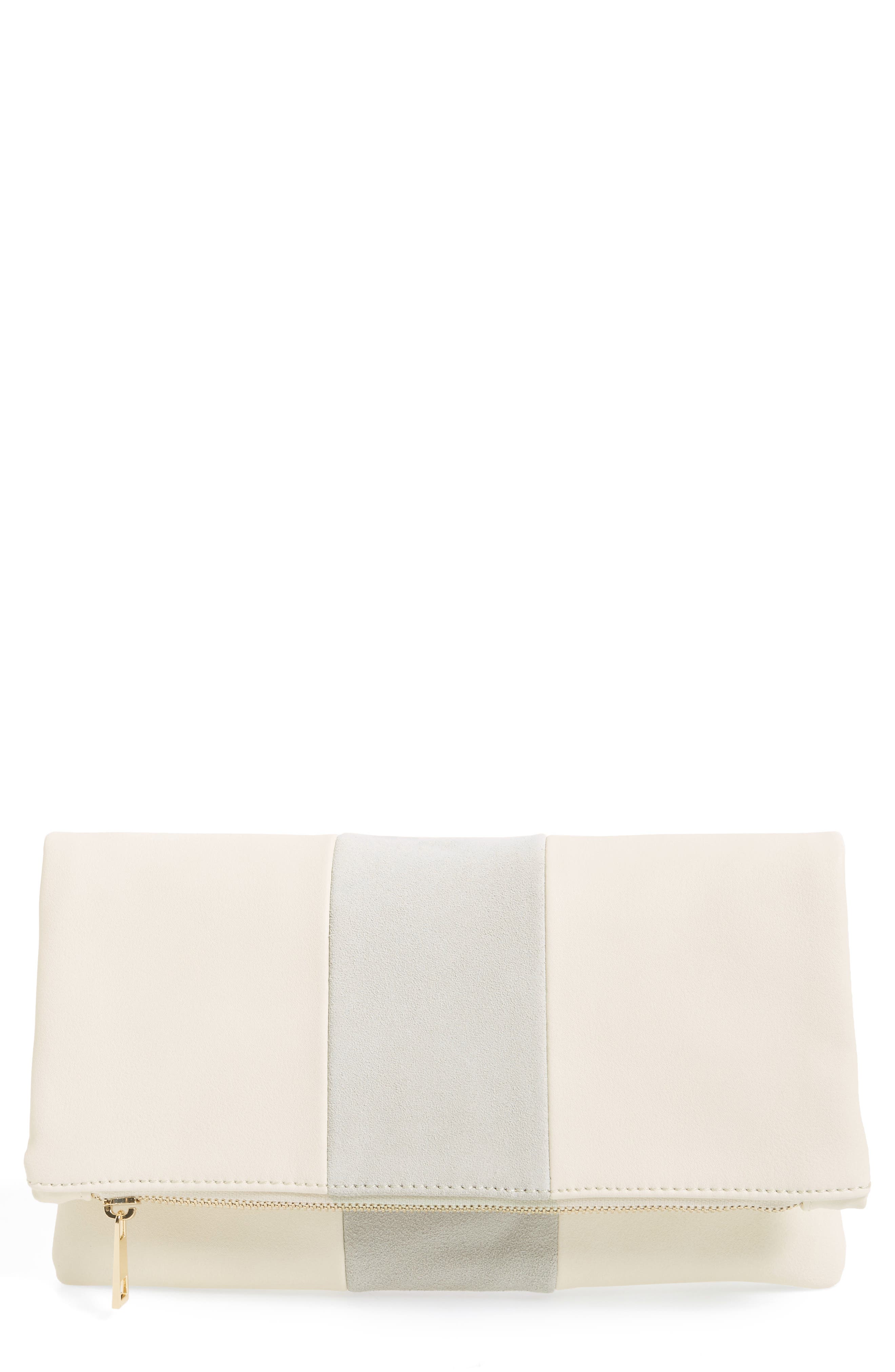 Foldover Clutch, Main, color, STONE