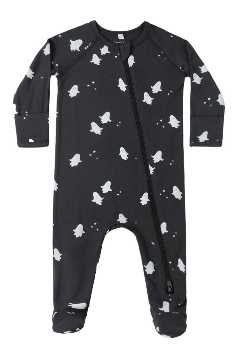 Kids' Ghosts Print Zip Footie, Main, color, GHOSTS AW24-NB