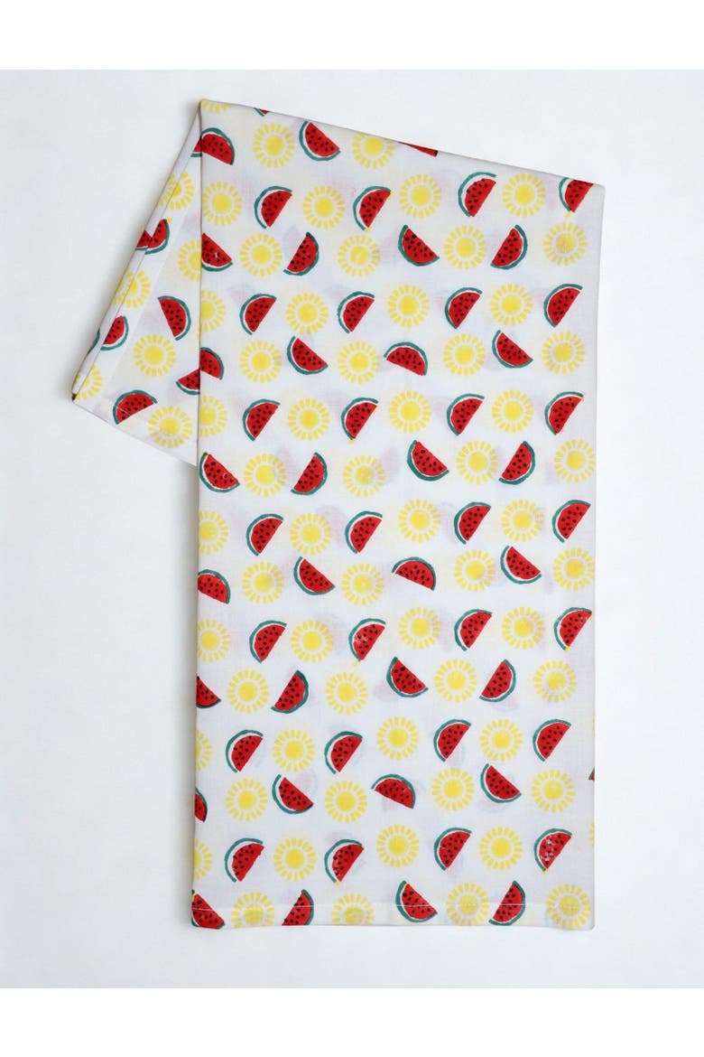 Watermelon & Sun Cotton Tea Towel - Set of 2, Alternate, color, Red