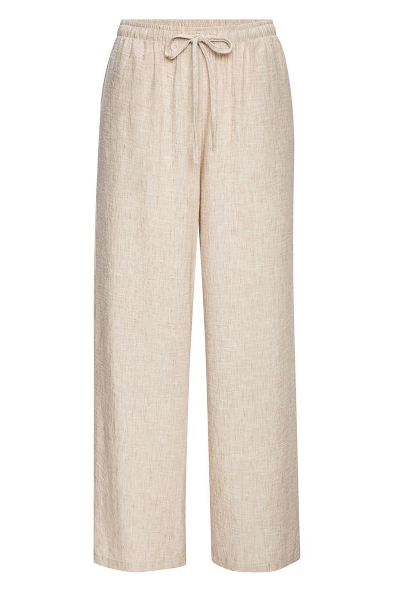 Textured Pull On Pants, Alternate, color, Beige Heather