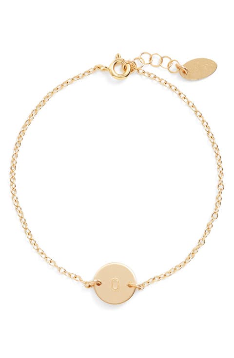 Initial Mini Disc Bracelet