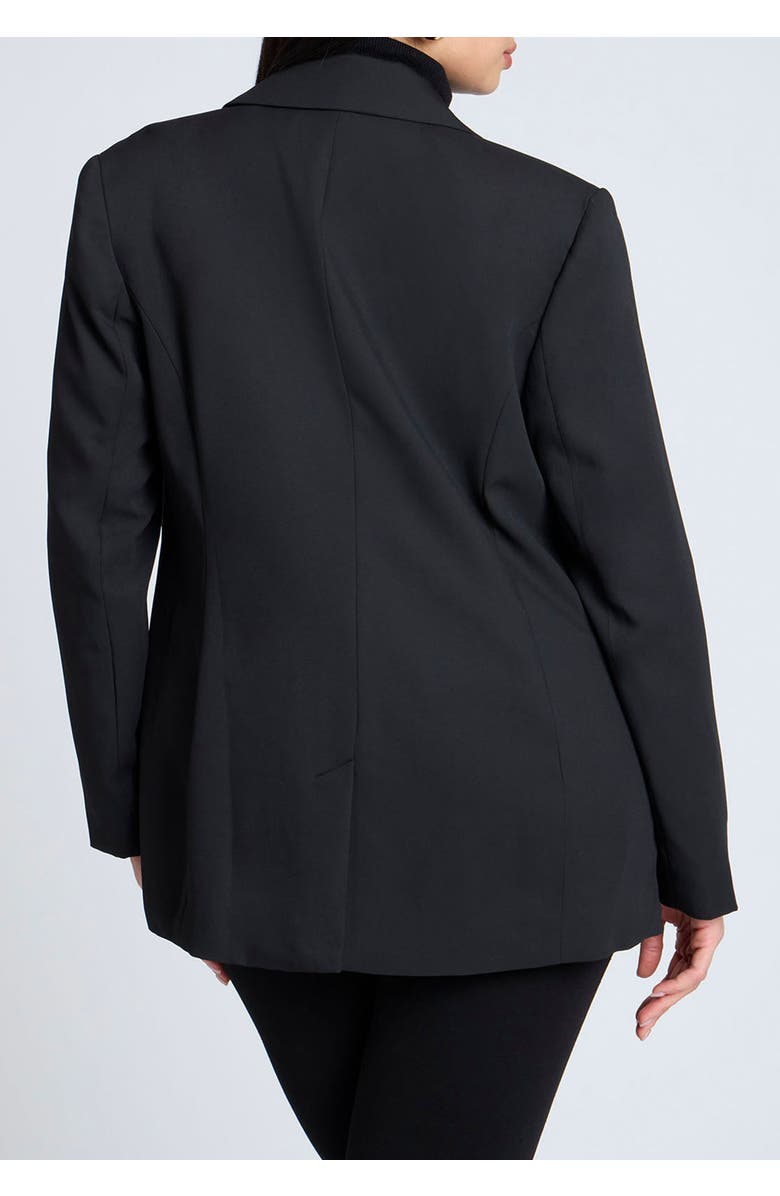 ELOQUII The Fluid Crepe Longline Blazer, Alternate, color, Black Onyx