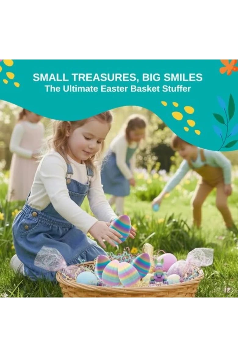 Easter Surprise Egg and 3D Printed Articulated Bunny Toy Set, 2 Pack, Alternate, color, Crayon