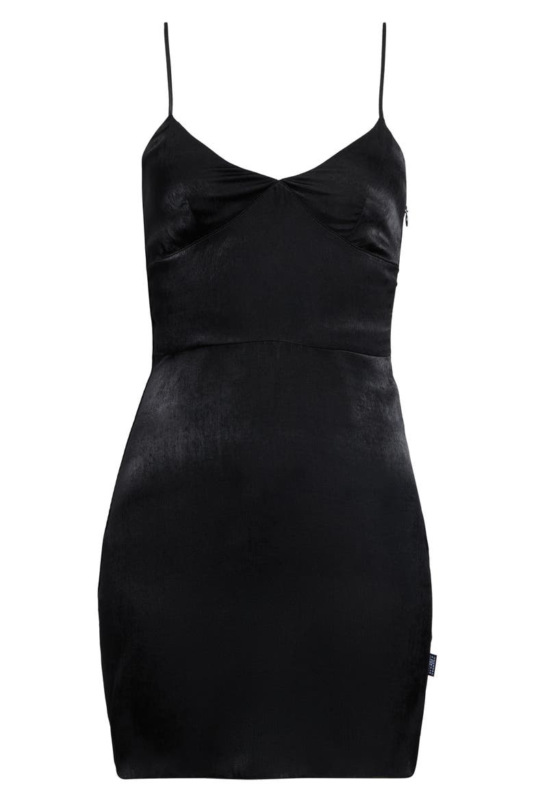 Satin Minidress, Main, color, BLACK/ BLACK