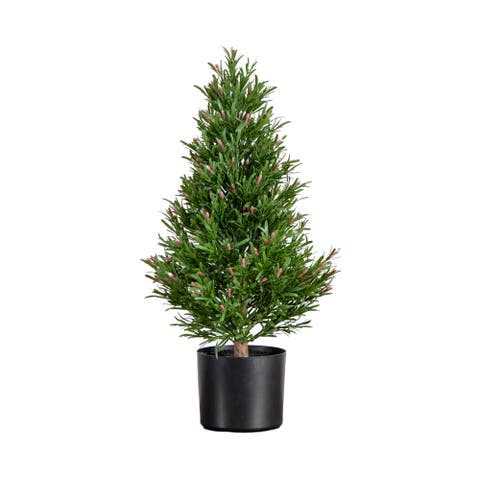2-ft UV Resistant Artificial Rosemary Cone Topiary Tree (Indoor/Outdoor)