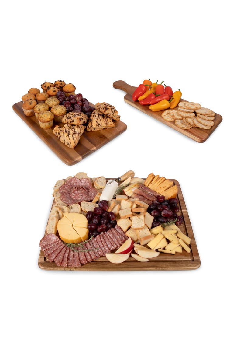 Toscana 3-Piece Acacia Wood Charcuterie Board Set, Alternate, color, Acacia Wood