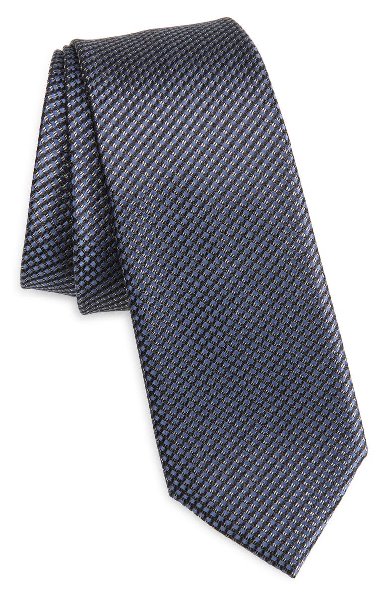 TOM FORD Micropattern Jacquard Mullberry Silk Tie, Main, color, Indigo