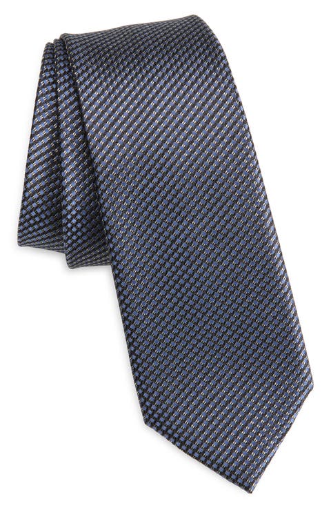 Micropattern Jacquard Mullberry Silk Tie