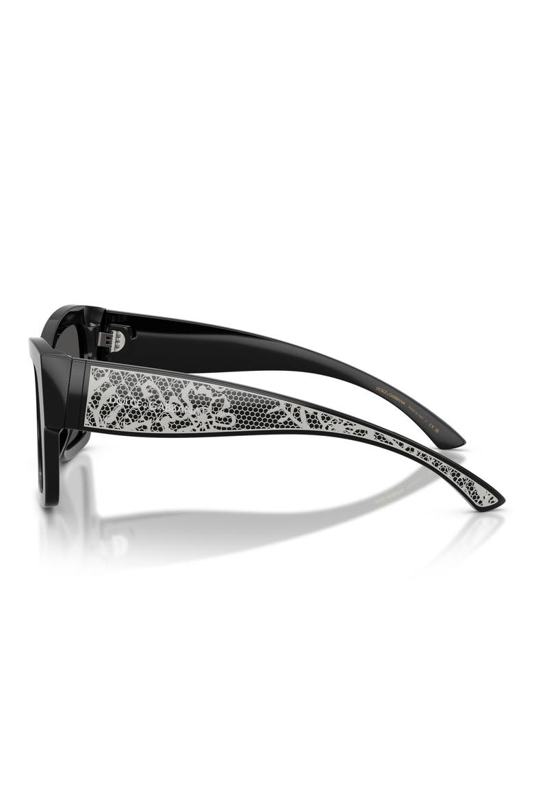 55mm Square Sunglasses, Alternate, color, BLACK / DARK GREY