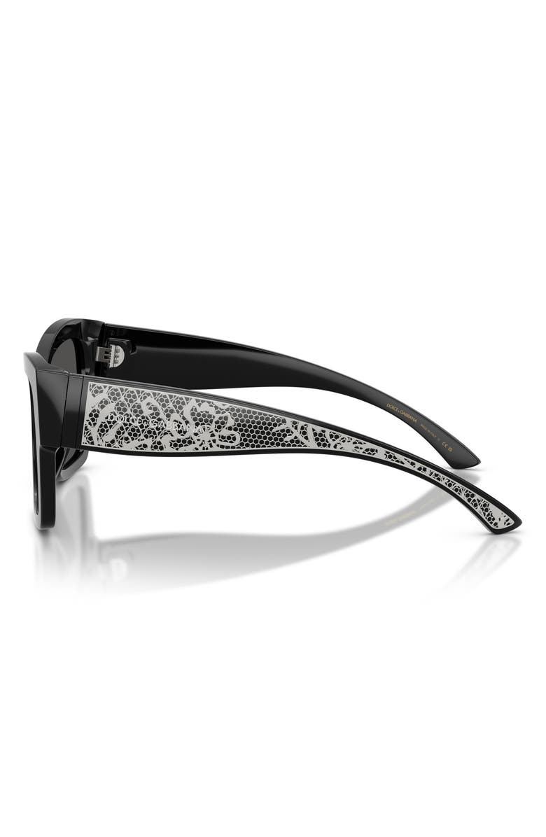 Dolce&Gabbana 55mm Square Sunglasses, Alternate, color, Black / Dark Grey