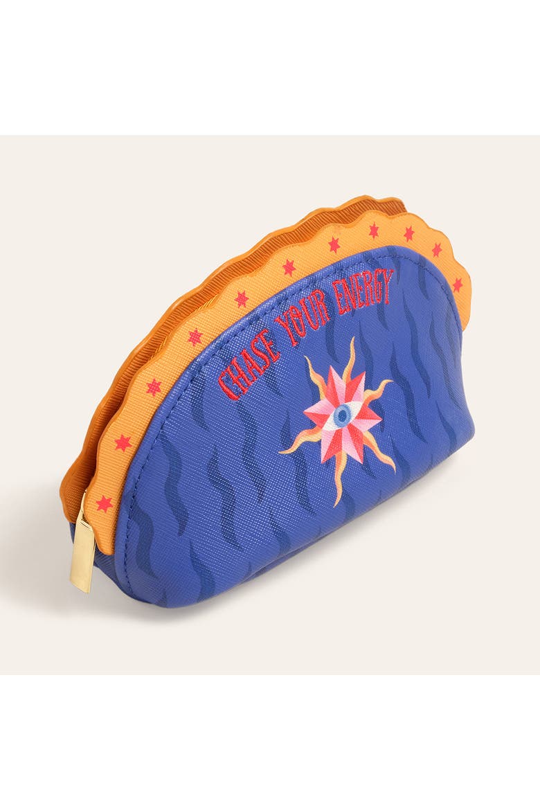 Meilin Makeup Bag 7" x 4" Travel Essential, Alternate, color, Red - Navy