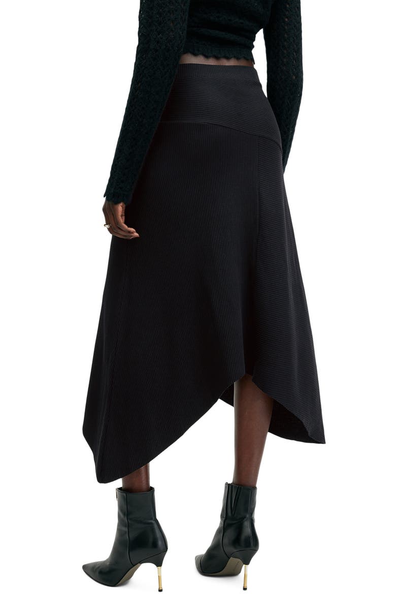 AllSaints Gia Rib Sharkbite Skirt, Alternate, color,