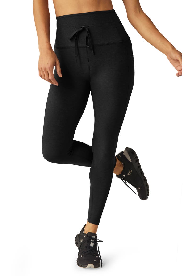 Space Dye Pocket Midi Leggings, Main, color, DARKEST NIGHT