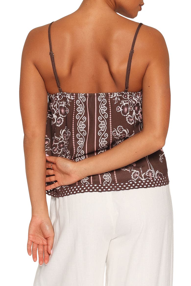 Erina Eyelet Detail Tank, Alternate, color, BROWN BANDANA